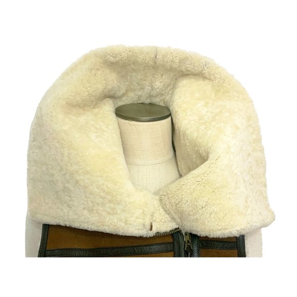 New Ralph Lauren Sleeveless Jacket Vest Shearling Leather New Tags Size XL - Picture 9 of 9